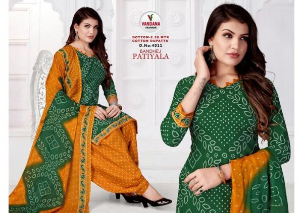 Vandana Bandhej Patiyala Vol-4 indo Cotton Patiyala Dress Material